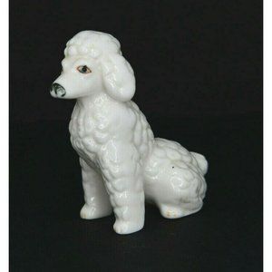 Bone China White Poodle Dog Figurine 3 1/2 in Tall